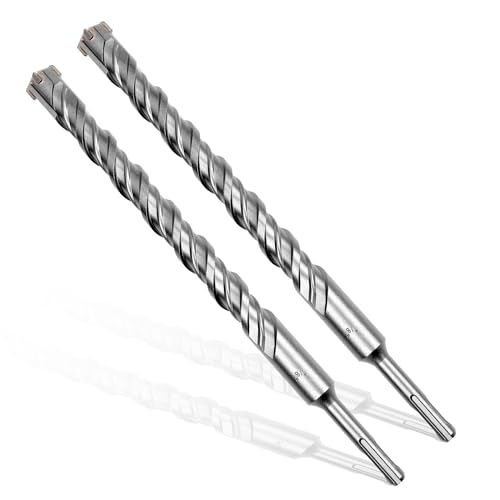 7/8x12 SDS-Plus Rotary Hammer Drill Bit, Carbide Tip 4-Cutter for Brick,Stone & Concrete, Packed of 2pcs. - size: 7/8x12" (2pcs)