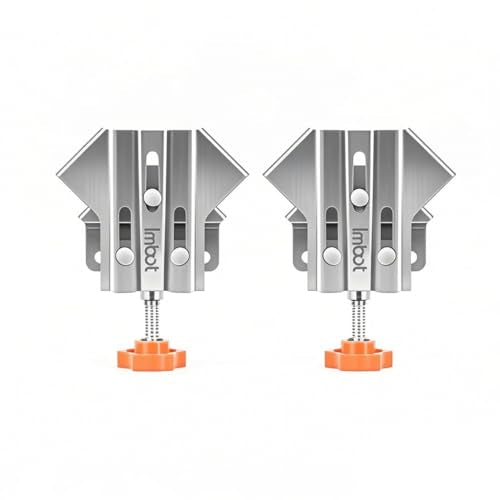 Imbot Right Angle Clamp，2pcs Stainless Steel 90 Degree Right Angle Clamp with Adjustable Swing Jaw，corner clamps for woodworking，For Welding, Framing and DIY Woodworking，Gifts for Men Dad (2Pieces)