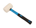 24-Ounces White Solid Rubber Mallet, Fiberglass Handle with Soft Rubber Grip, Total Weight 2.1LB, Non Marking Hammer (24oz) - size: 24oz