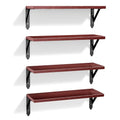 ROMGUAR CRAFT Wood Wall Floating Shelves Set of 4, 17" x 6" - Red - color: Red, size: 17" x 6"