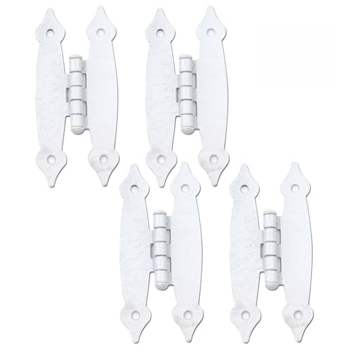 T Tulead White H-Shape Hinges Flush Mount Hinge 4PCS - color: White-4PCS