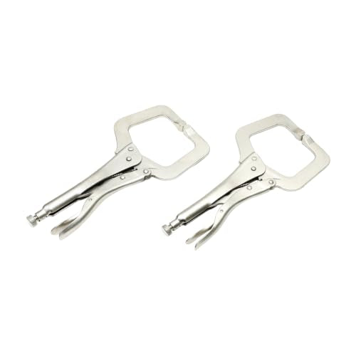 HFS(R) 11-Inch Locking C-Clamp Set,4 Pack, Alloy Steel Heavy Duty Workshop Clamps Locking Pliers with Regular Tip for Welding, Woodworking & Metalworking