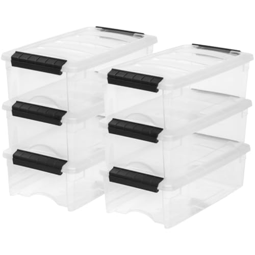 IRIS USA 6-Pack 6 Quart Storage Bins with Lids - color: Clear, size: 6 Qt, style: 6 Pack