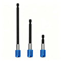 3-Piece Magnetic Bit Holder Extension Set, Quick Release Universal Impact Drill Adapter for Home DIY Projects（Blue） - color: Blue