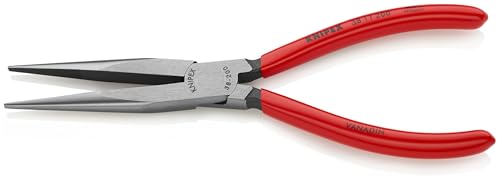 KNIPEX Tools - Long Nose Pliers Without Cutter (3811200) Red, 8 inches
