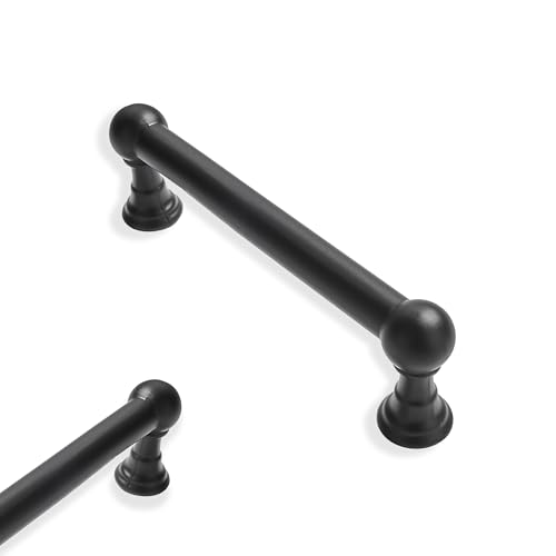 10 Pack 3 Inch Hole Center Black Cabinet pulls 100% Solid Heavy Duty Dresser Pulls Cabinet Drawer Pulls for Kitchen Cupboard Hardware - color: Black, size: 3 inch hole center