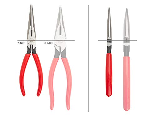 TEKTON 7 Inch Serrated Jaw Long Nose Pliers | PGF10007 - color: Serrated Jaw, size: 7 Inch Straight