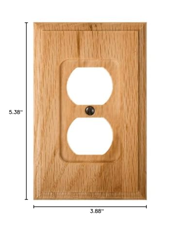 Amerelle 4025D Carson Wallplate, 1 Duplex, Wood, Light Oak, 1-Pack - size: 1 Duplex