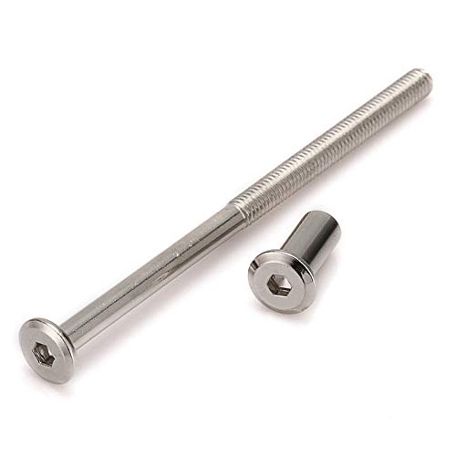 80mm M6 Furniture Joint Connector Bolt & Cap Nut Kit 10pcs - size: 80mm (10pcs)