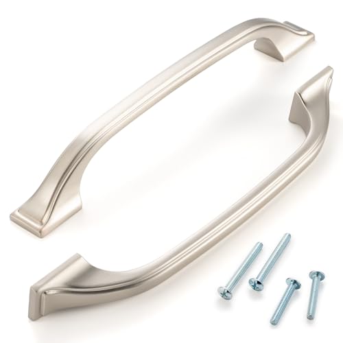 5 in Brushed Nickel Cabinet Pulls Arch Drawer Handles 10 Pack P2409 - color: Brushed Nickel, size: 5" Hole Centers-10 Pcs