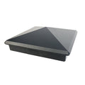 5.5x5.5 Aluminum Pyramid Post Cap for Standard 6x6 Posts (Actual 5.5"×5.5") — Heavy-Duty Cast, Rounded Safety Corners, Stainless Screws, Powder-Coated Black Deck & Fence Cap - size: 5.5" x 5.5"