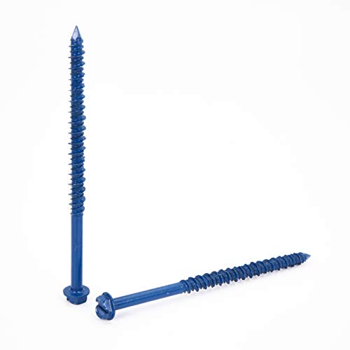 CONFAST 3/16" x 3-1/4" Hex Head Concrete Screw Anchor with Drill Bit for Anchoring to Masonry, Block or Brick (100 per Box) - size: 3/16" x 3-1/4"