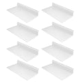 8 Pack 17 x 8 Inch Slatwall Shelves, White - style: 8 Pack White