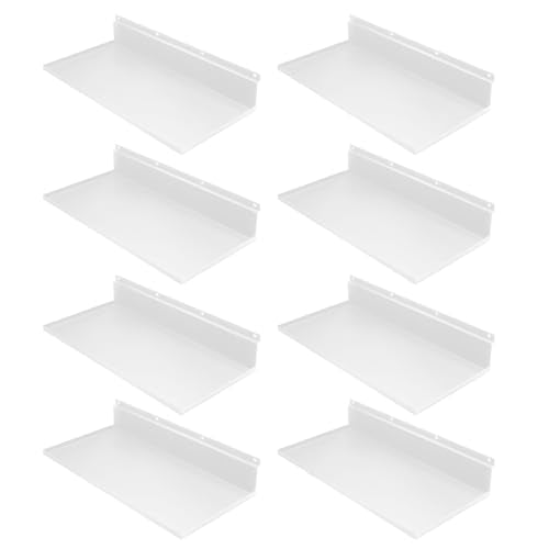 8 Pack 17 x 8 Inch Slatwall Shelves, White - style: 8 Pack White