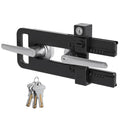 AST French Door Lock for Double Doors, Adjustable, 3 Brass Keys, Key Differ - style: Matte Black with Keyed Differ