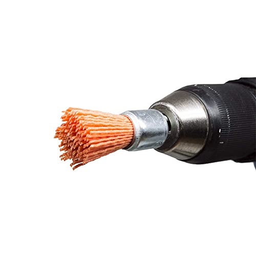 Benchmark Abrasives 3/4" Nylon Wire End Blue Drill Brush, Fine Grit, 1/4" Drill Shank, Perfect for Rust or Paint Removal Sanding Finishing on Wood Fiberglass Plastics - (Blue) - color: Blue