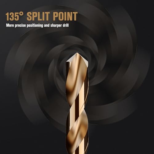 234Pcs(3/64"-1/2") Cobalt Drill Bit Set M35 HSS Jobber Length - size: 234pcs, 3/64"-1/2"