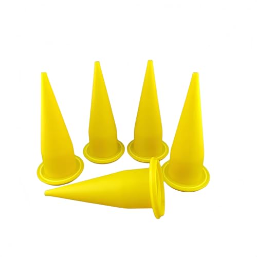 Yellow Reusable Caulking Nozzle Applicator for Caulk Gun, Epoxy Extension Tool, 12 Pack