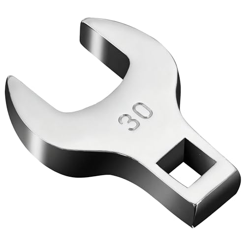 1/2'' Full Polish Drive Jumbo Crowfoot Wrench, Open End Wrench, Metric, 30mm, CR-V Steel, Tools for Mechanics Maintenance or Repairs, Access Fasteners in Tight Spaces Work Hard-To-Reach Areas - size: METRIC-30mm
