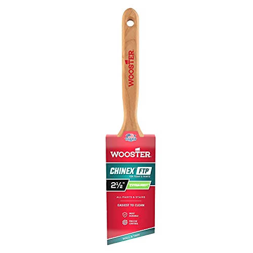Wooster Brush 4410-2 1/2 Chinex FTP Angle Sash Paintbrush, 2-1/2 Inch , White - size: 2.5 Inch