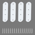 Alise 4 Pcs White Flat Mending Plates for Wood Furniture,125x38mm - color: White Finish, size: 125mmX38mm
