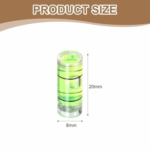 HARFINGTON 15pcs Small Cylindrical Bubble Level Vials 20x8mm PMMA Mini Horizontal Bubble Spirit Level Measuring Layout Tools for RV TV Picture Frame Hanging Tool Leveler - size: 20x8mm