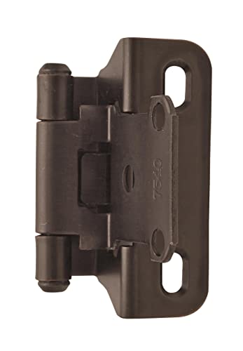 Amerock 1 Pair 1/4" Overlay Oil-Rubbed Bronze Partial Wrap Cabinet Hinge - color: Oil Rubbed Bronze, size: 1/4 Inch (6 mm) Overlay