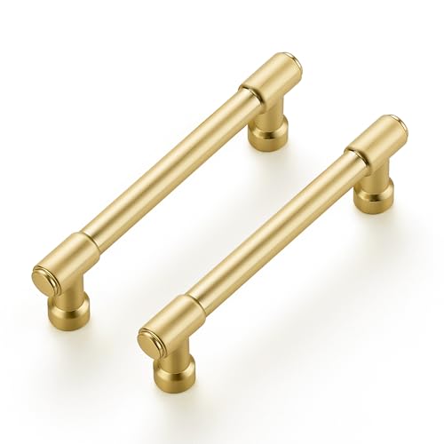 Ravinte Brushed Gold Kitchen Pulls Cabinet Handles 3-3/4 Inch 10 Pack - color: Brushed Gold, size: 3-3/4 Inches Hole Center