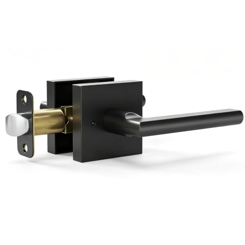 HOSOM Interior Privacy Door Handle,Keyless Lockset,Matte Black Knob,1 Pack - color: Matte Black