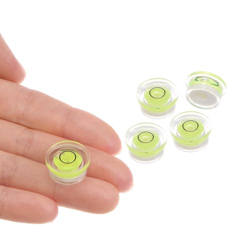 5pcs Small Circular Bubble Spirit Levels - [17.5mm Diameter 6mm Thickness] Mini Round RV Level Leveling Tools for Travel Trailer Turntable Camera, Lime - color: Lime, size: 17.5mm x 6mm