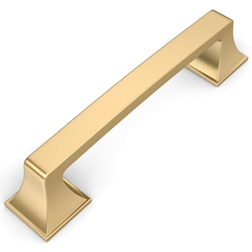 Amerdeco 10 Pack Champagne Bronze Cabinet Pulls 3.75 Inch Hole Center Cabinet Hardware Kitchen Cabinet Handles for Bathroom Drawer Pulls Dresser Pulls AM0002 - color: Champagne Bronze, size: 3.75" hole center