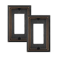 OKAWYC Single Decorator Light Switch Cover Adler Metal Wall Plate, 2-Pack Aged Bronze 1 Gang Single Rocker, for Receptacle Dimmer Switch GFCI Outlet, Switch Cover Decorative Wallplate, Durable - style: 1 Decorator 2PK