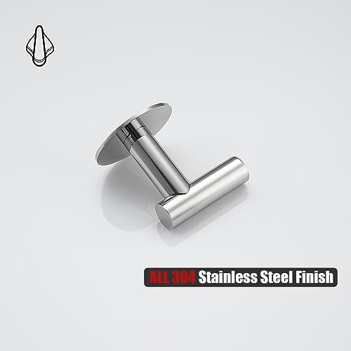 JQK Self Adhesive Towel Hook Chrome, No Drill Stick on Coat Robe Clothes Wall Hook for Bathroom Kitchen Garage 2 Pack, 304 Stainless Steel Polished Steel, ATH110-CH-P2 - color: Polished Steel, size: 2 Pack