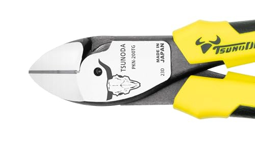 Tsunoda PKN-200TG, High-Leverage Heavy-Duty Diagonal Cutters, Wire Cutters, 8-Inch (200mm), Made in Japan - size: 8-inches Elastomer Handle
