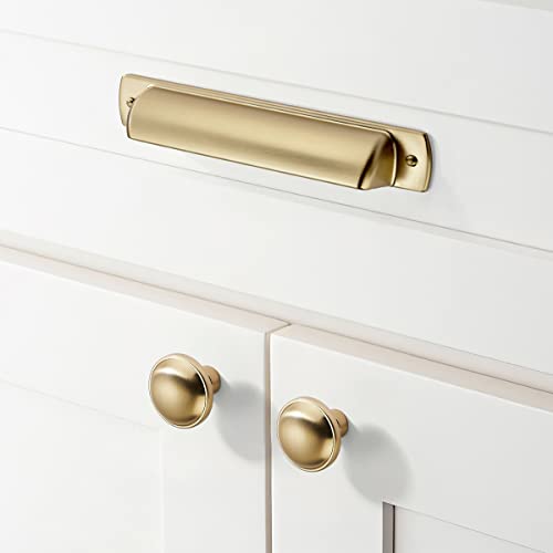 khtumeware 10 Pack 2-1/2"(64mm) Champagne Bronze Drawaer Pulls Cabinet Cup Pulls Kitchen Hardware Satin Brass Cabinet Handles Drawer Handles Knobs. - color: Champagne Bronze, size: Cup Pulls 2-1/2" Hole Center