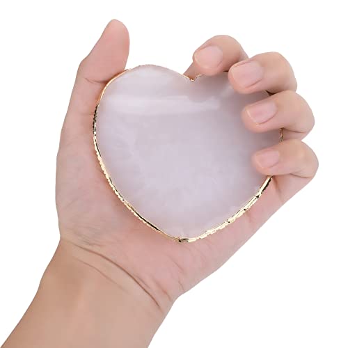 Resin Nail Art Palette Nail Mixing Palette Polish Color Mixing Plate Golden Edge Nail Holder Display Board Heart Shape Cosmetic Mixing Tools - color: Style 1