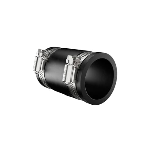 Fernco P1056-250 2.5-in. Cast Iron, Plastic and Steel Pipe Flexible Coupling Connector Adapter in Black