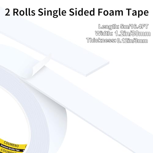White Foam Tape Weather Stripping Sealing Sponge,2Pack 1.2inx16FT - color: White, size: 2 Pack 1.18in x 16.4FT