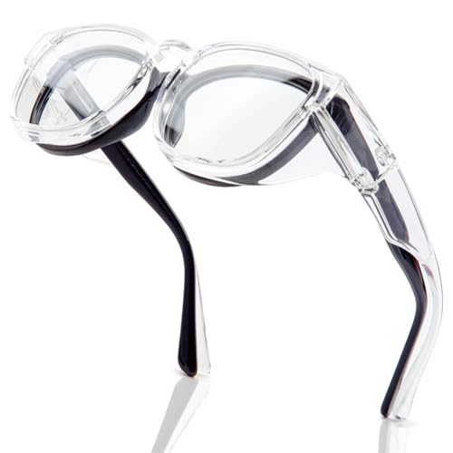 LianSan Safety Glasses Over Eyeglasses for Women - Anti-Fog Goggles Fit Over Eyewear for ANSI Z87.1 Certified - color: Transparent/Clear