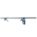 PEC Tools 3-Piece Combination Square Set - 12 Inch Machinist Blade (4R) with Cast Iron Heads, Center Finder and Square Head with Level Vial & Scribe Tool, Combo Square Measuring Tool - Made in USA - size: 12"