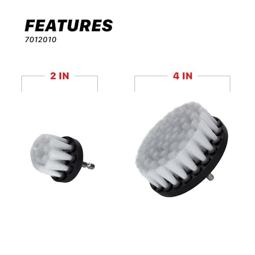 Maxshine Universal M8 Light-Duty Soft Leather & Fabric Brush Drill Attachment – White Scrub Brush Kit for Fabric, Leather, Upholstery, Convertable Top & Seats – Removes Grime, Stains, Dirt & Buildup - size: Soft Leather Set