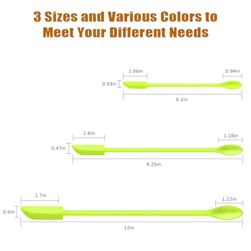 Silicone Spatula Set 6Pcs, Mini Jar Scraper for Makeup & Food - color: Green