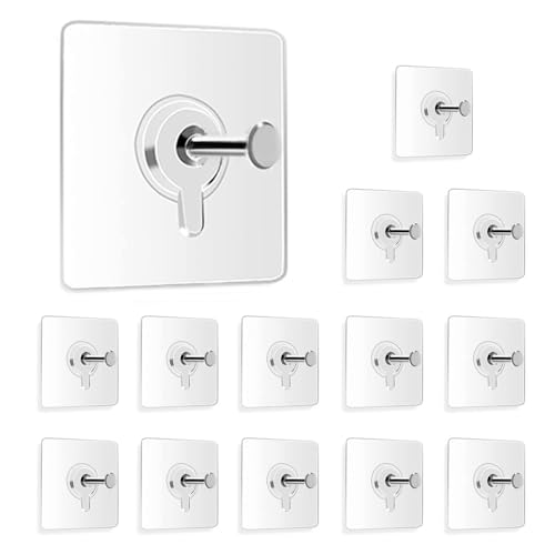 14PCS Picture Hangers Without Nails, Wall Hangers Without Nails, Adhesive Wall Hooks, to use Inside Kitchen, Bathroom, Home and Office (14mm) - size: 14PCS（14mm）