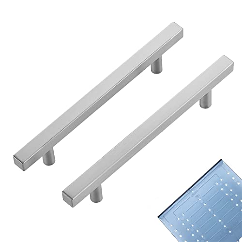 Ravinte Square Cabinet Handles, 15 Pack, 5" Hole Centers, Brushed Nickel - color: Brushed Nickel, size: 5 inch hole center