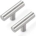 Estmoon 30 Pack Cabinet Knobs Brushed Nickel Cabinet Handles, Stainless Steel Single Hole Kitchen Cabinet Knobs Silver Cabinet Pulls for Kitchen Cabinets and Dressers,2 Inch Overall Length Drawer Knob - color: Brushed Nickel