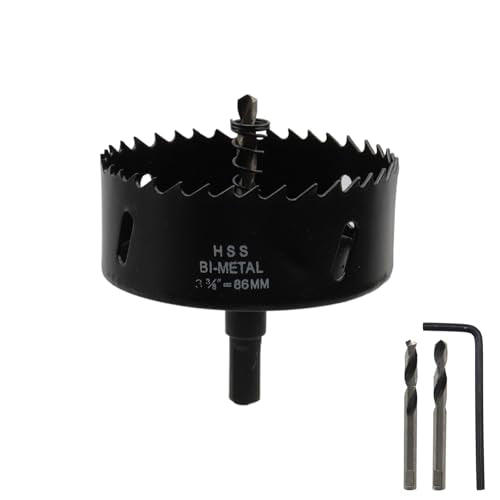 3-3/8"/86mm BI-Metal Hole Saw Hole Saw for Thin Metal Wood and Plastic Cutting - color: black, size: 3-3/8"