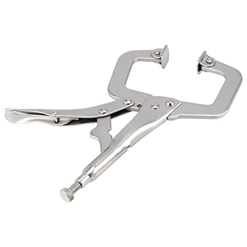 JAPCHET 3 Pack C Clamp Locking Pliers Set with Swivel Pads, Locking C-Clamp Set, Welding Clamp Tools Set 6 Inch 9 Inch 11 Inch Heavy Duty for Wood Working