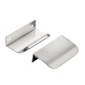Brushed Nickel Cabinet Handles Finger Edge Pulls 3 Inch CC 10 Pack - color: Silver, size: 76mm/3" Overall Length
