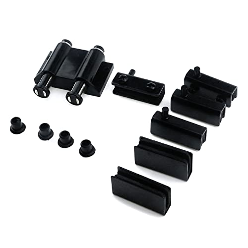 Glass Door Pivot Hinge Glass Door Magnetic Catch with Clamp Set - color: Black