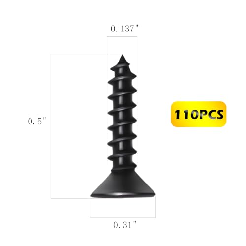 #8 x 1-1/4 Inch Drywall Screws Phillips Flat Head Black Oxide Screws 120 PCS, Wood Screws for Furniture Cabinet DIY - size: #8×1/1/4